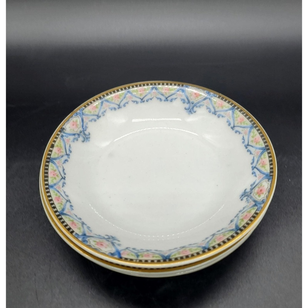 Theodore‎ Haviland China Limoges France 5" Berry Dessert Bowl (Pink Roses) Set/3